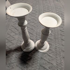 Elegant White Candle Holders